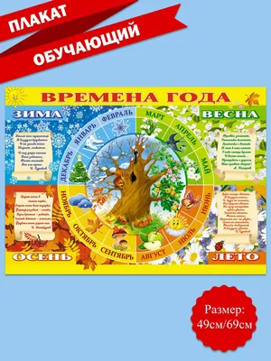 ТМ Империя поздравлений Набор плакатов Дерево - времена года для детского  сада 4 шт
