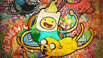 Картинка время приключений, джейк, adventure time, фин 1366x768 скачать  обои на рабочий стол бесплатно, фото 124157