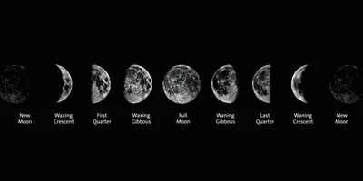 Все фазы луны 🌒🌗🌖🌕🌔🌓🌑 эллипсом…» — создано в Шедевруме