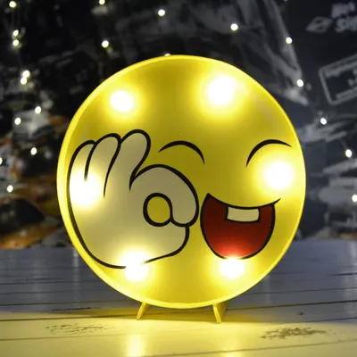 Светодиодный ночник "Смайлик - все ОК!". Купить декоративнвве светильники в  Украине