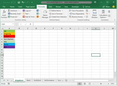 Цветной выпадающий список в Microsoft Excel