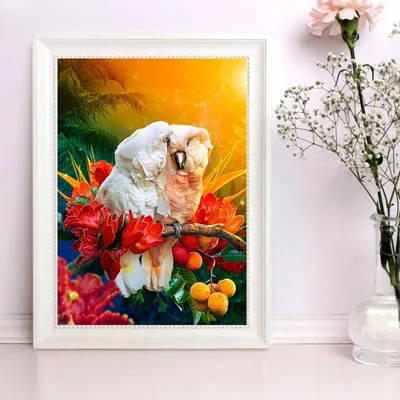 Купить Huacan DIY 5D две птицы узор алмазная живопись вышивка крестиком  картины холст картины настенные украшения подарки искусство | Joom