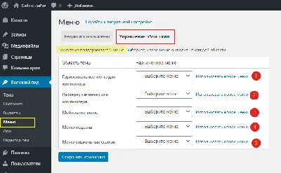 Область темы меню WordPress | WordPress для всех