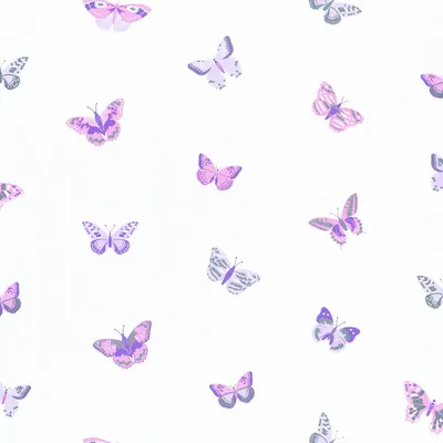 ᐉ Шпалери Caselio Girl Power GPR100825818 фіолетові метелики на білому  купити в Україні вигідно | Мир Обоев