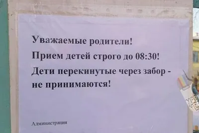 Дети, перекинутые через забор – не принимаются: необычное объявление  обсуждают приморцы - 