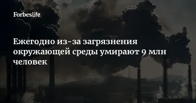 Ежегодно из-за загрязнения окружающей среды умирают 9 млн человек | Forbes  Life