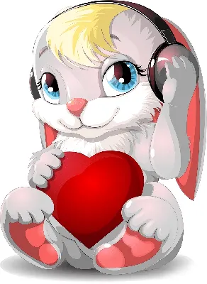 Иллюстрация Зайчонок с сердечком в стиле детский | 