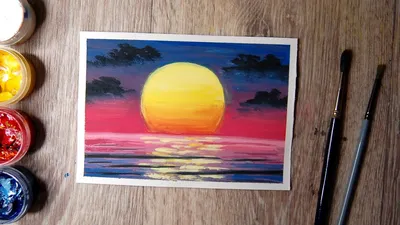 Детский рисунок закат на море (54 фото) » рисунки для срисовки на  Газ-квас.ком