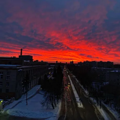 Закат в зимнем городе, серый город…» — создано в Шедевруме