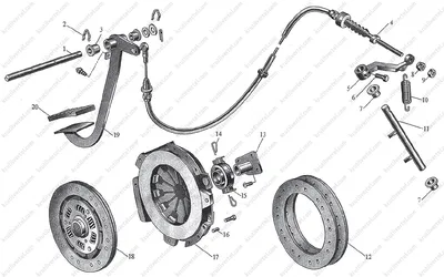ЗАЗ 1102 Таврия | 1103 Славута | 1105 Дана - механизм сцепления и привод  сцепления