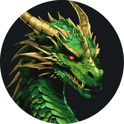 Картина по номерам - Зеленый дракон ©art_selena_ua (KHO-R1053)