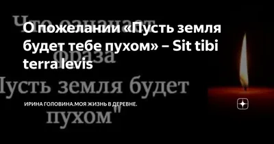 Стихотворение «ЧТО ЗНАЧИТ - «Пусть земля тебе будет пухом»», поэт Дёмина  Галина