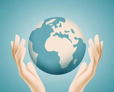 Глобус планета земля в руках человека глобальная окружающая среда или  экология или концепция поддержки | Премиум векторы
