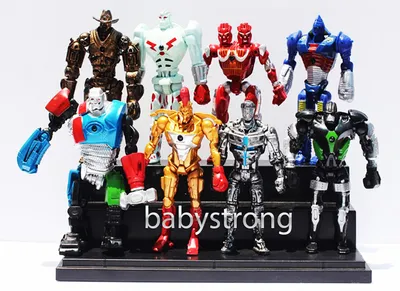 Коллекция фигурок 8 шт JAKKS Роботы Боксеры / Real Steel / Живая Сталь 13  См + Свет Большие (ID#951995302), цена: 499 ₴, купить на 