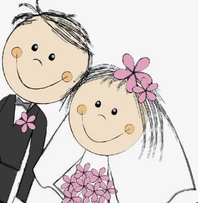 Нарисованные рукой маленькие свежие свадебные персонажи жениха и невесты  коммерческие элементы иллюстрации | Графические элементы PSD Бесплатная  загрузка - Pikbest