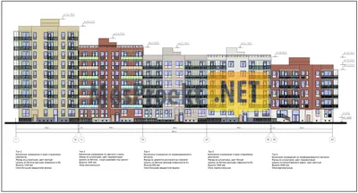 Проект многоквартирного жилого дома, 8 модулей от 6 до 10 этажей