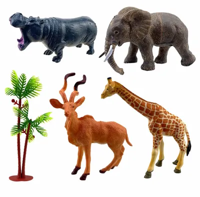 Набор "Дикие животные Африки", 4 фигурки, 1 пальма купить в интернет  магазине Растишка в Тамбове
