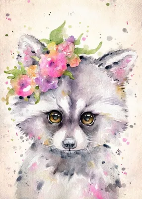 Иллюстрация Зайчик с цветами в стиле животные | 