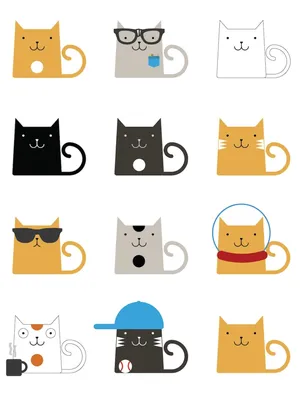 Кавайные рисунки животных для срисовки | Cats illustration, Cat  illustration, Cat art