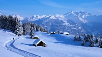 зима в горах | Winter snow wallpaper, Countryside wallpaper, Background  images