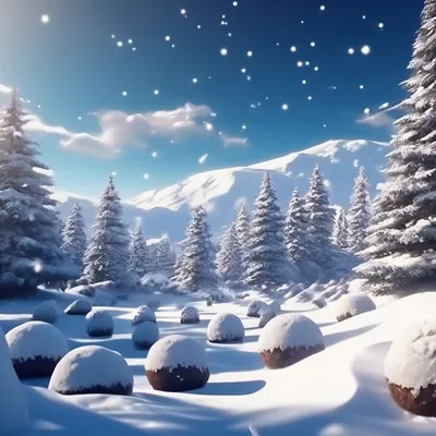 Прекрасная пора зима, падает снег …» — создано в Шедевруме