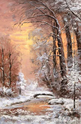 Зимний Пейзаж Рисунок 5 Класс (53 Фото)
