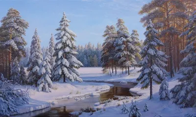 Зимний пейзаж русский, солнечный день…» — создано в Шедевруме