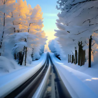 Зимняя дорога» — создано в Шедевруме