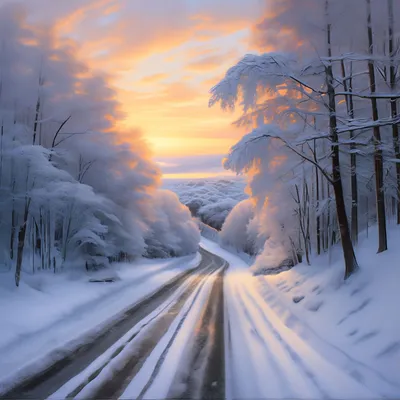 Зимняя дорога» картина Гудкова Андрея (холст, темпера) — заказать на  