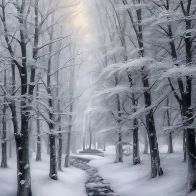 Зимний сказочный день , деревья в …» — создано в Шедевруме