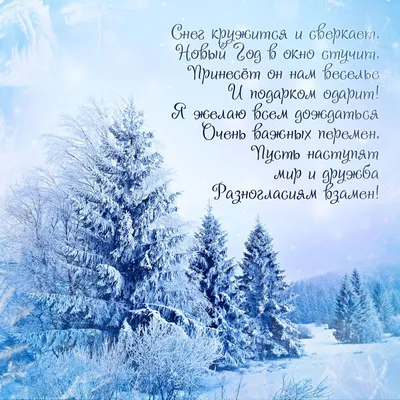 Зимний пост в IG поздравление с Новым годом в деревянной рамке на фоне  снежных еловых веток | Flyvi
