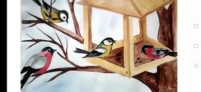 Зимние птицы в кормушка едят …» — создано в Шедевруме