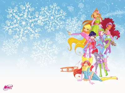 Обои на рабочий стол Winx club зимние костюмы, обои для рабочего стола,  скачать обои, обои бесплатно