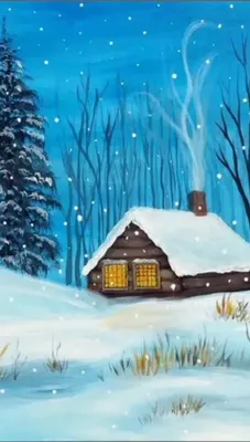 Рисунки зимы для срисовки (100 фото)