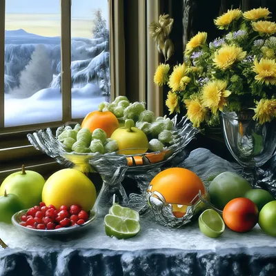 Купить картину Зимний натюрморт в Москве от художника Горбач Диана