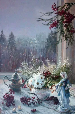 Уютные зимние натюрморты на картинах художников | Из мира искусства | Дзен