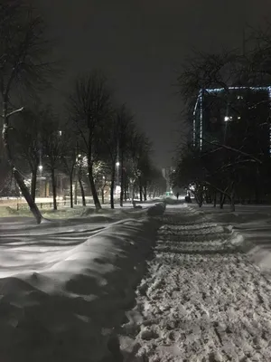 Зимний вечер в городе - онлайн-пазл