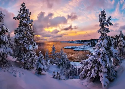 Зимний закат. Photographer Razgulyaev Aleksandr