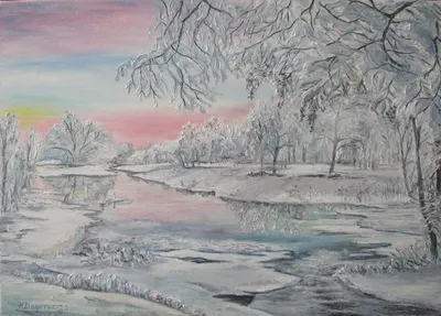 Зимний пейзаж BRHA28, Брендекильде Ганс Андерсен - печатаные картины,  репродукции на холсте на UkrainArt