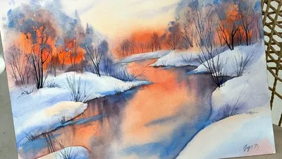 Картина Зимовий пейзаж ᐉ Карп'як Ірина ᐉ онлайн-галерея Molbert.