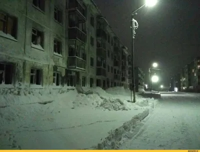 Фотографии Зима снеге Ночные Уличные фонари город Здания
