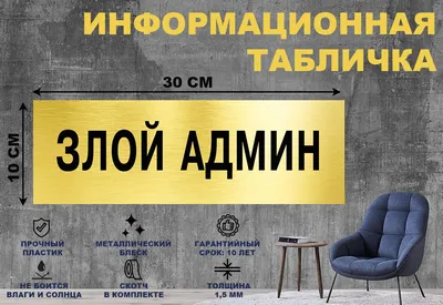 Информационная табличка «Злой админ» на дверь прямоугольная Д57 (300х100 мм)