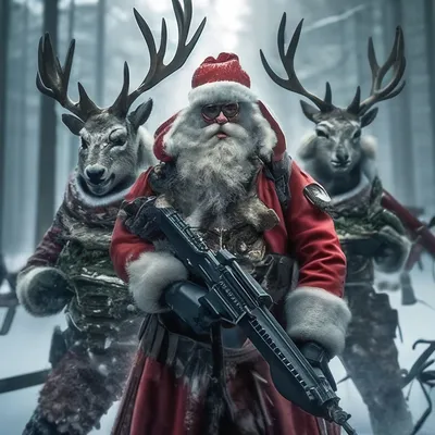 Плохой Санта Клаус, с мешком …» — создано в Шедевруме