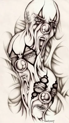 Идеи для татуировки: Злой Клоун (эскизы) | Пикабу