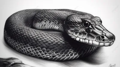 Рисунок змеи Южный черный гонщик Графический дизайн, змея, png | PNGWing