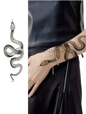 Tattoo'шки Временная тату "Змея в цветах" 21*10см- купить по выгодной цене  в интернет-магазине OZON (617569440)