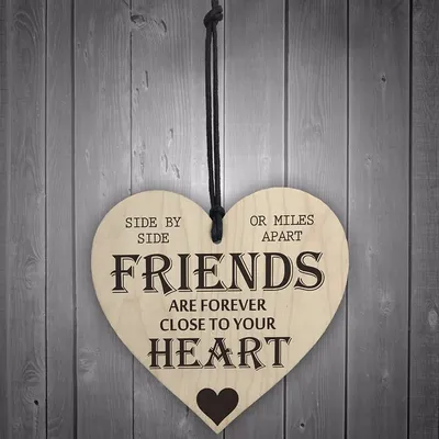 Друзья Навсегда деревянные Висячие сердца Знак дружбы Рождественский  подарок | AliExpress