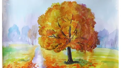 Как нарисовать ЗОЛОТУЮ ОСЕНЬ | How to draw a golden Autumn - YouTube