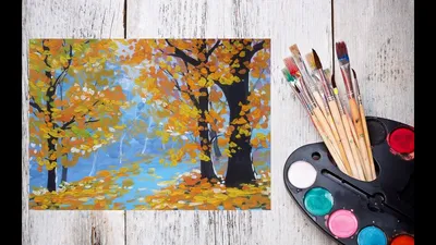 Как нарисовать осень легко/How to draw autumn easily - YouTube