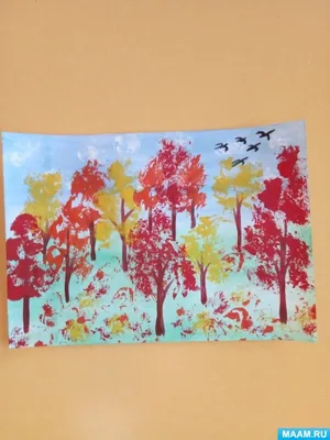 Мастер-класс «Золотая осень» для родителей по нетрадиционным техникам  рисования (отпечаток смятой салфеткой) (5 фото). Воспитателям детских  садов, школьным учителям и педагогам - Маам.ру
